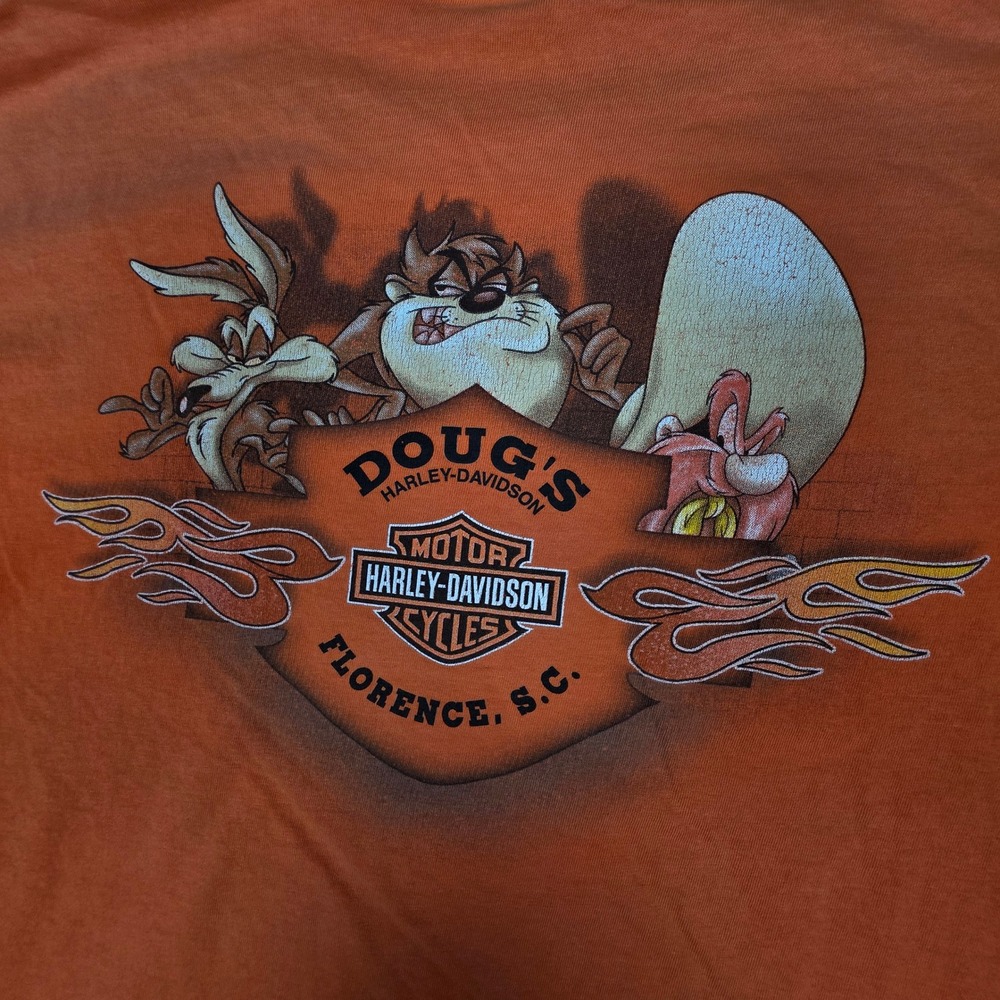 Harley-Davidson Looney Tunes Speedy Gonzales Graphic TShirt Mens L Orange Cotton - Picture 7 of 8